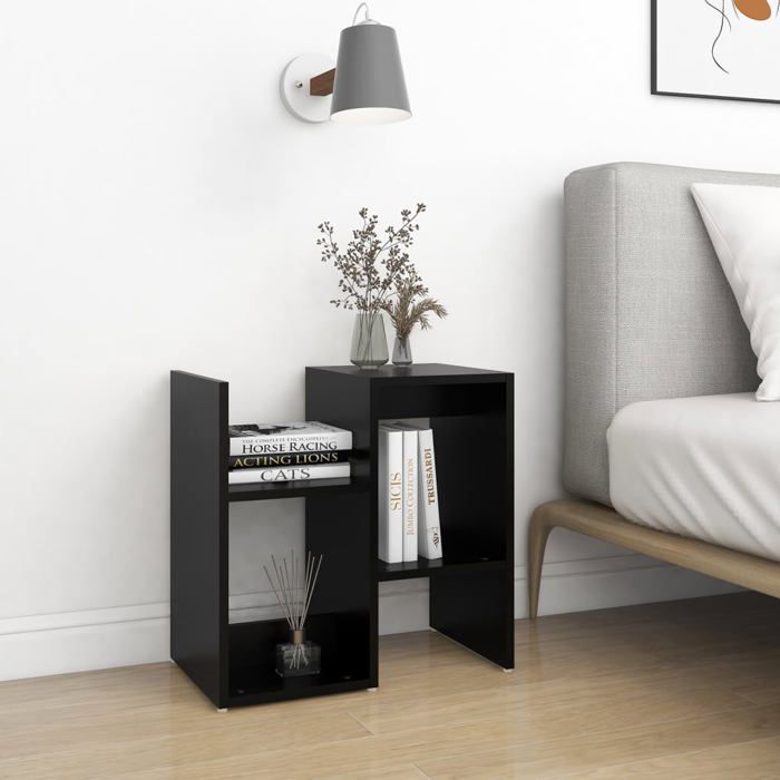 Petit meuble de rangement Tables de chevet - 2 pcs - GKK - noir 50x30x51 5 cm bois dingénierie - Pour Lit @249