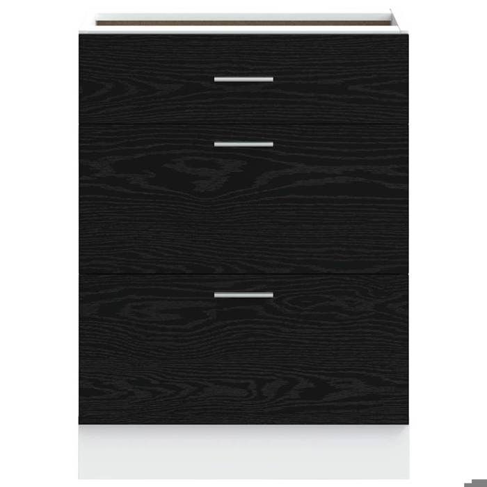 Moderne Cabinet de cuisine SWEETY Meuble de cuisine bas Riga Chêne noir 60x46x815 cm BB59