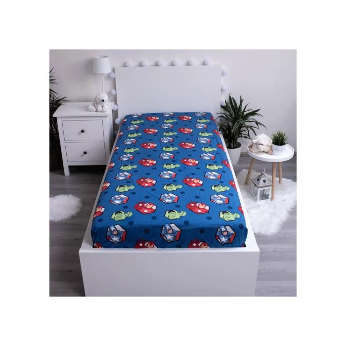 Drap housse lit enfant 90 x 200 cm AVENGERS Marvel - 100% Coton