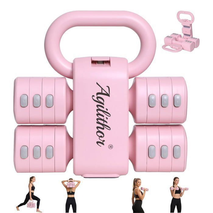 Ensemble d’haltères musculation - 2-en-1 - 5 kg - haltère