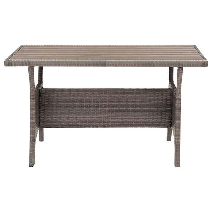 En PromotionTABLE 2/4 PERSONNES - Table de jardin - SHIELD - Table cuisine - Gris 120x70x66cm Résine tressée 5936156