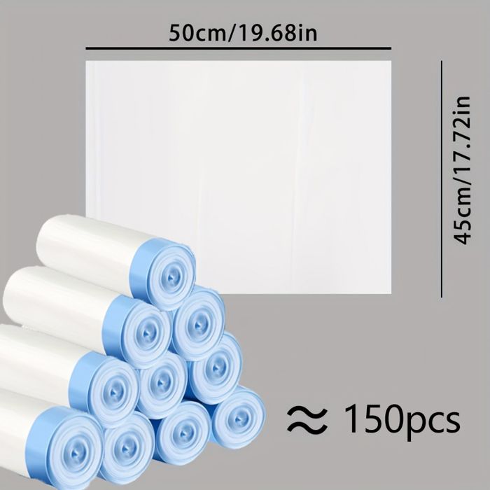 Sacs pour litière de chat - Phoesky - 10 rouleaux - 150 pièces - 45x50 cm - Blanc - Contrôle des odeurs