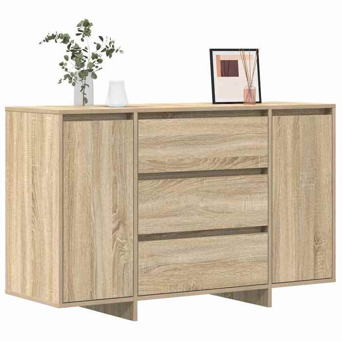 Armoire Vaisselier Durable - Marron - Buffet de cuisine - avec Rangement - Chêne Sonoma - 120x41x75cm - Bois dingénierie LH2013952