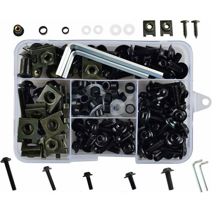 177 Pièces/Ensemble Kit Boulons Et écrous De Carénage De Moto CNC en Aluminium Pare-Brise Carénage Clips De Fixation Vis De Carros