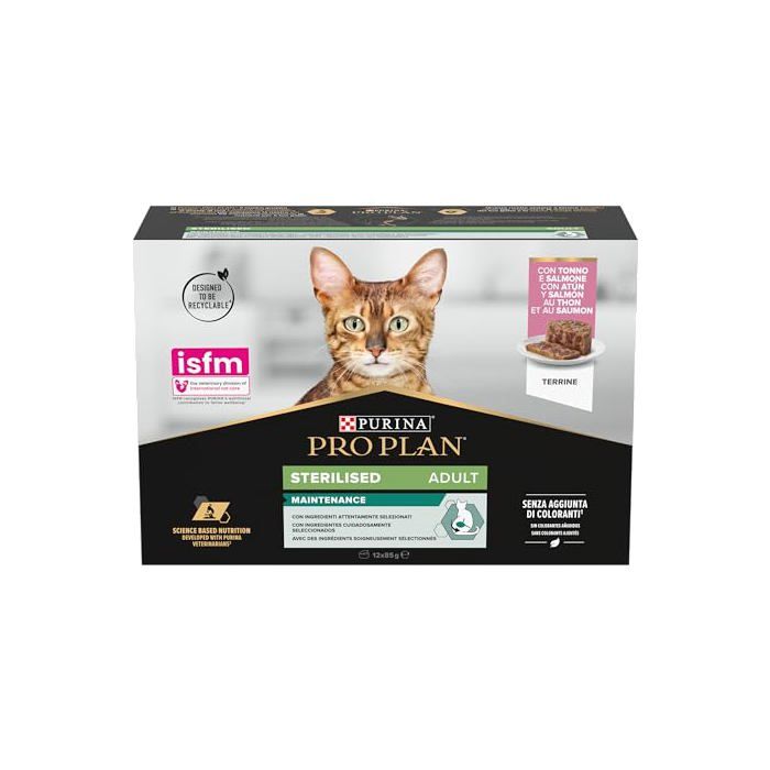 Pâtée chat - PRO PLAN - Adulte stérilisé - Saumon & Thon - Lot 12 x85 g - Aliment complet Pâtée chat - PRO PLAN - Adulte stérilisé - Saumon & Thon - Lot 12 x85 g - Aliment complet