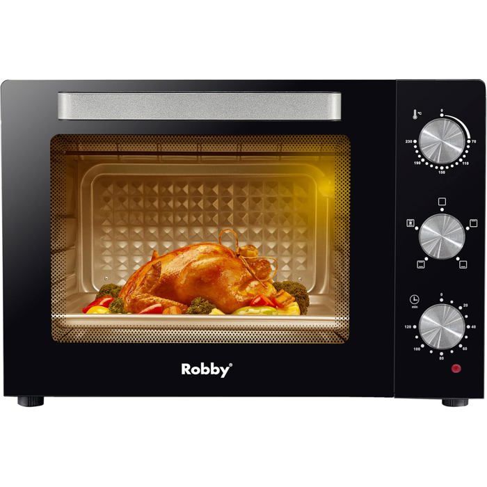Robby Four à chaleur tournante 55L 2200W Cavité diamant ROMF55B Cuisine