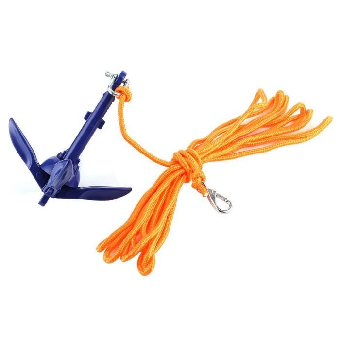 Ancre Pliante Bateau 0,7 Kg SWAWIS + 20m Ligne + Bouée + Sac - Kayak, Paddle, Zodiac, Jet Ski