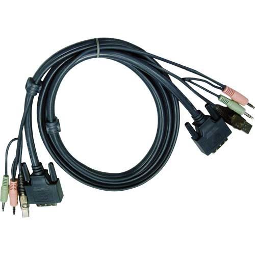KVM jeu de câbles, ATEN DVI + USB + audio, 7D02…