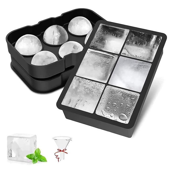 Moule à Glaçons Silicone Sans BPA - Glaçons Ronds Pour Cocktail, Whisky, Café - Facile à Démouler