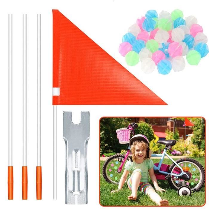 Drapeau De Sécurité Pour Vélo Réfléchissant - Mât Réglable Jusqu'à 1,83m, étanche