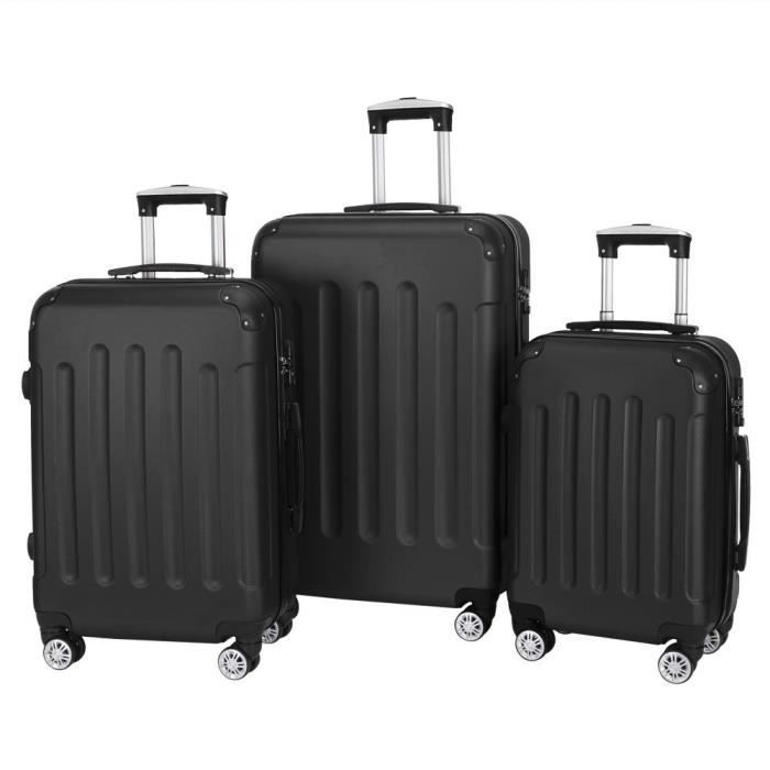 Set de 3 Valises Rigides Légeres 4 Roues Pivotantes à 360°, Bagage Cabine (M, L, XL) Srrure
