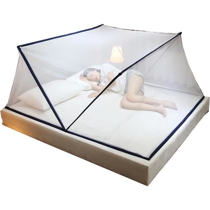 Moustiquaire De Voyage Pliable – Pour Lit, Tente, Camping, 198x180x160cm, Bleue