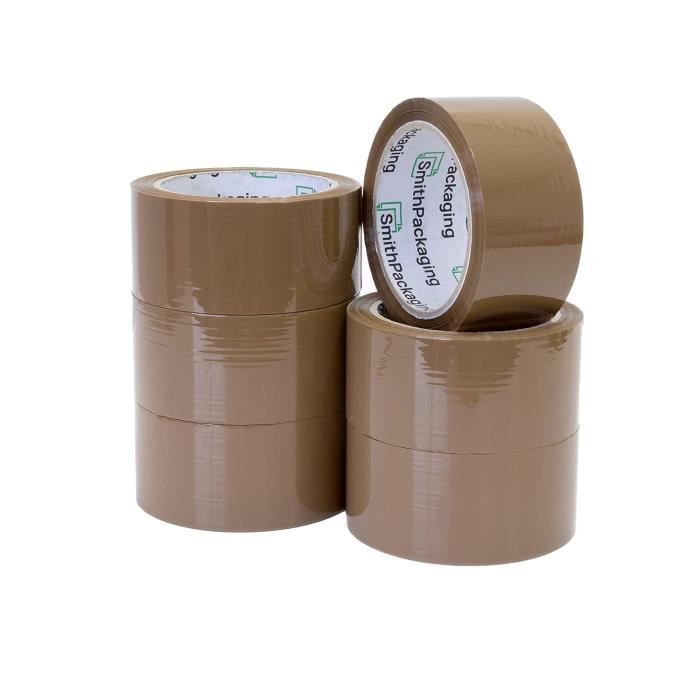 Lot De 6 Rouleaux Ruban Adhésif Marron Pour Cartons - 66m X 50mm - Neuf - Fabriqué En France