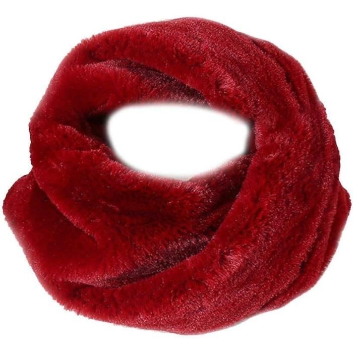 Écharpe Femme Et Fille Tour De Cou Chaud Fausse Fourrure Foulard Tube Écharpe Hiver Ronde En