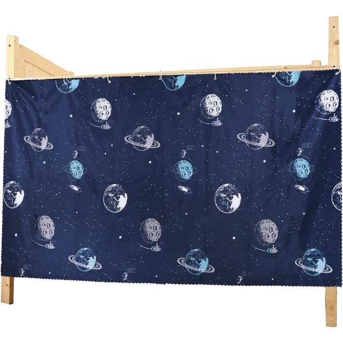 Rideau Occultant Pour Lit Superposé - 200x120/150cm, Polyester, Anti-Lumière Et Insectes - Dortoir Étudiant