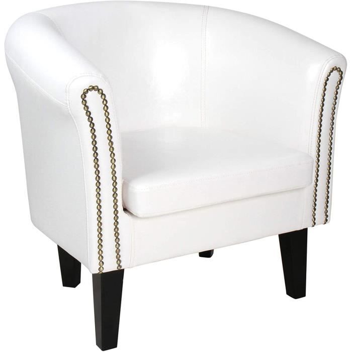 fauteuil chesterfield avec repose pied en simili cuir avec éléments décoratifs en cuivre chaise cabriolet tabouret pouf meuble de s