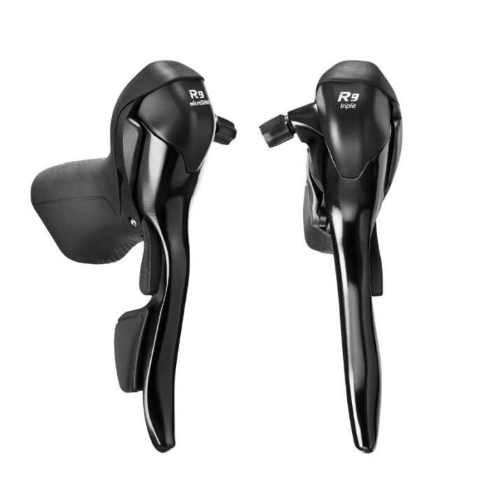 Paire Leviers Manettes Route Microshift 10v Double Alu Noir Compatible Shimano