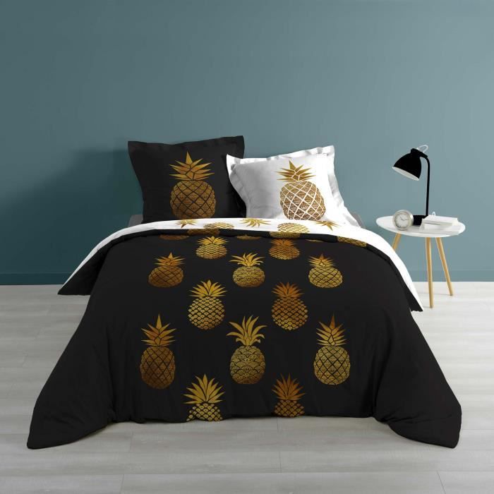Parure Housse De Couette 260x220 Cm Ananas Achat Vente Housse De Couette Et Taies Cdiscount