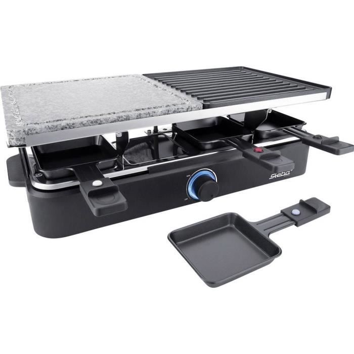 Appareil à raclette - Steba - RC 18 631800 - Noir - 8 personnes - Petit électroménager