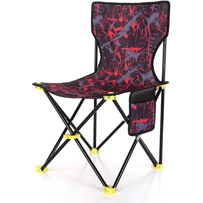 Chaise Pliante De Camping Ultra-légère 0,9kg – Capacité 250kg, Assise 31cm, Poche Latérale, Sac Inclus – Pour Pêche, Pique-nique, Plage