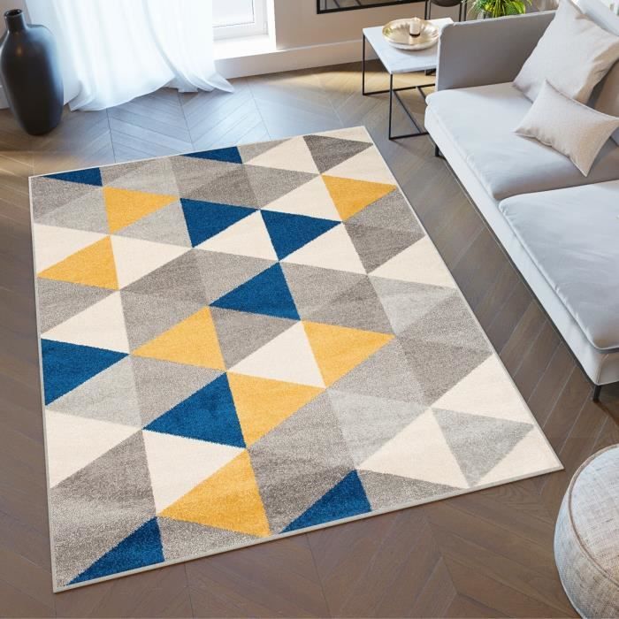 Tapis de salon 170x240 cm PENJAB viscose et laine gris Argent | Leroy