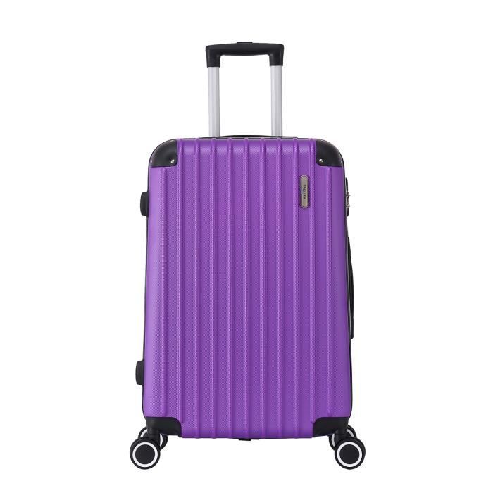 Valise Taille Cabine 55cm 4 roues rigide violet - Corner - Trolley ADC