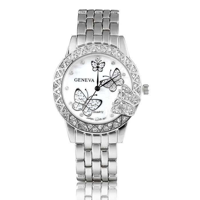 montre femme argentée