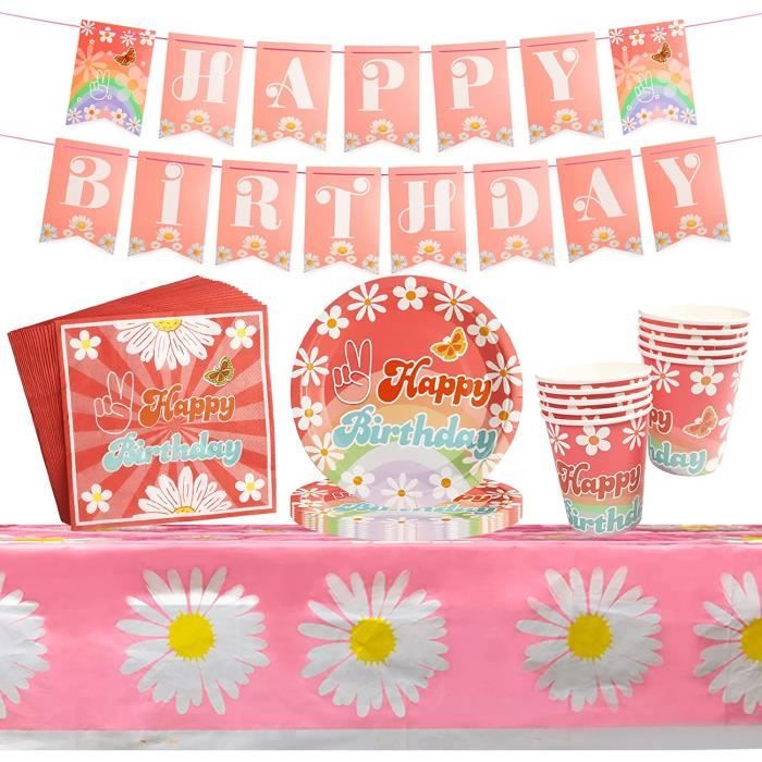 61pcs Stitch Cartoon anniversaire de la vaisselle de fête,Stitch  accessoires de fête ensemble, y compris la nappe assiette gobelet  serviettes de table
