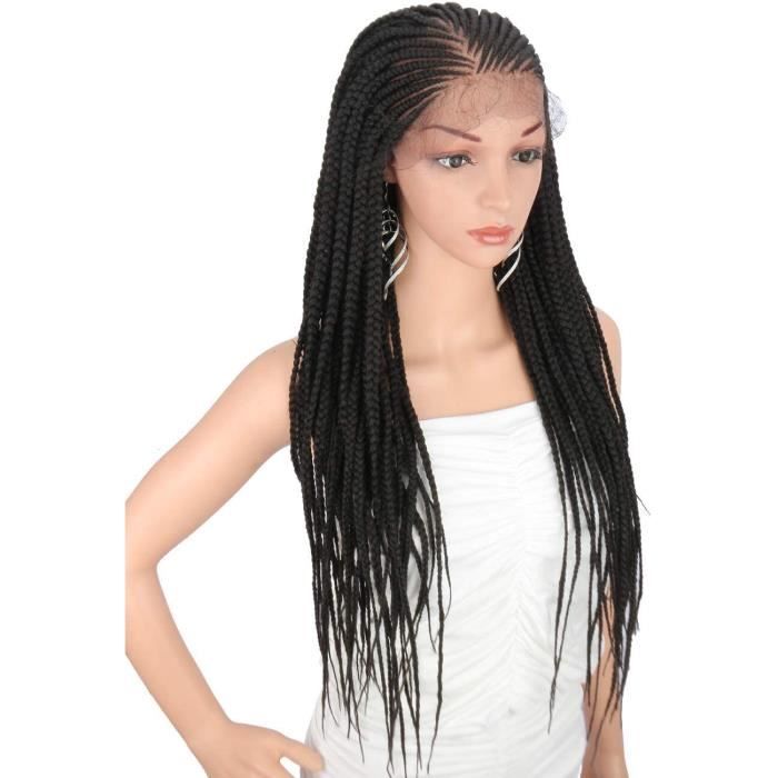 Kalyss 28 Hand Braided 13x6 Lace Frontal Slant Side Part Cornrow Braids Perruques Avec Des Cheveux De Bebe Pour Les Femmes Noires Cdiscount Au Quotidien
