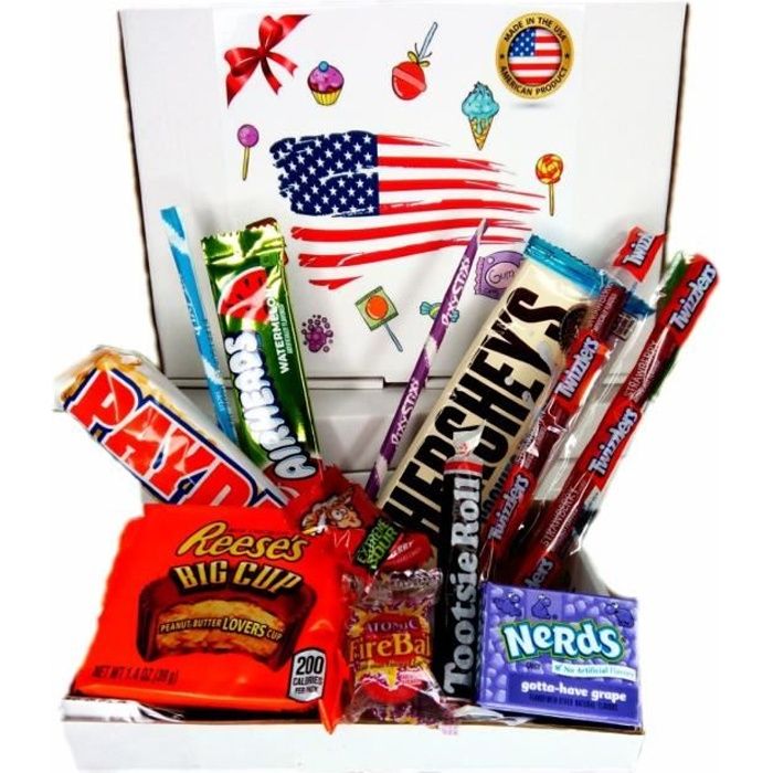 PACK DEGUSTATION bonbon americain import snacks etats unis box pas cher  melange confiserie friandises americains bonbons - Cdiscount Au quotidien