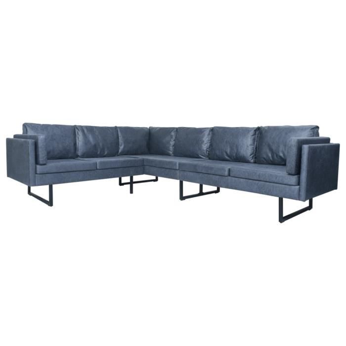 2870•jille® neu clic-clac canapé d'angle scandinave - best sofa canapé d'angle gris similicuir daim