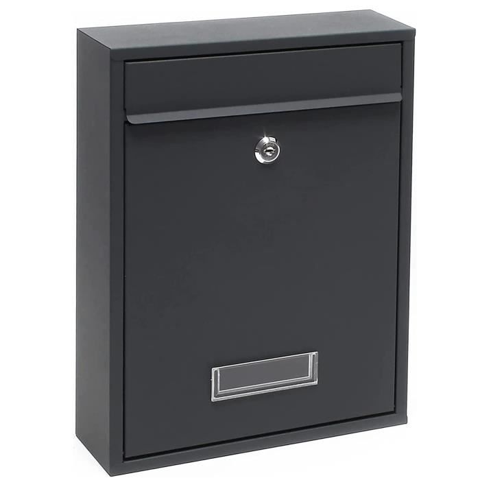 Kippen 10005AN Boîte aux lettres modèle Mail, Couleur Noir, Noir, Dimensions : 320 x 215 x 90 mm