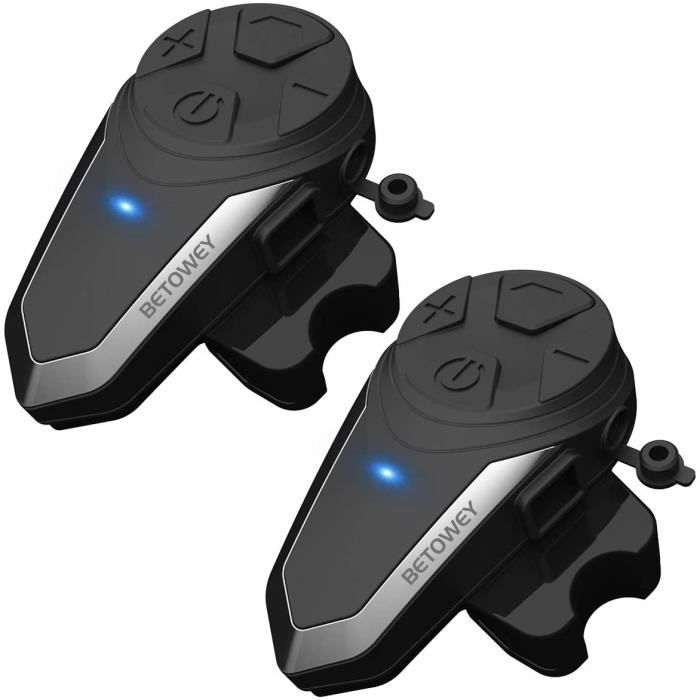 BETOWEY BT-S3 Intercom Moto Duo pour 2 Casques Bluetooth Kit Main Libre  Headphones Intégrable Au Casque Moto Ski - Cdiscount Electroménager