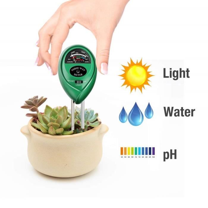 Testeur De Sol 6 En 1 Leikurvo - PH, Fertilité, Humidité, Température, Lumière - Écran LCD