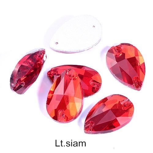 QUARKZMAN 20pcs Strass à Coudre Forme Larme - 13x8mm Plat Dos Verre Cristal en Or Broche Réglage pour Crafting, DIY Bijoux, Vêtements Décorations (Marron Violet