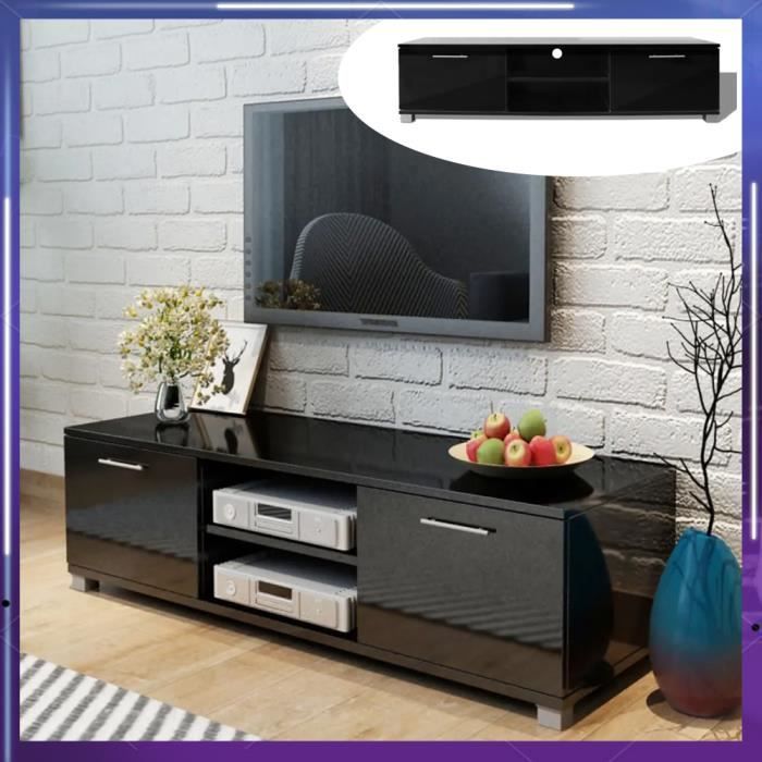 Vogue Moderne Meuble TV Noir brillant 120 x 40 3 x 34 7 cm AB073