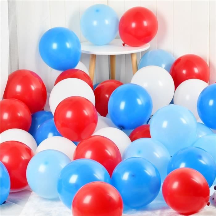 Rouge Bleu clair Blanc - Ballons gonflables en Latex, 10 pièces,décoration  de fête d'anniversaire, de mariage - Cdiscount Maison