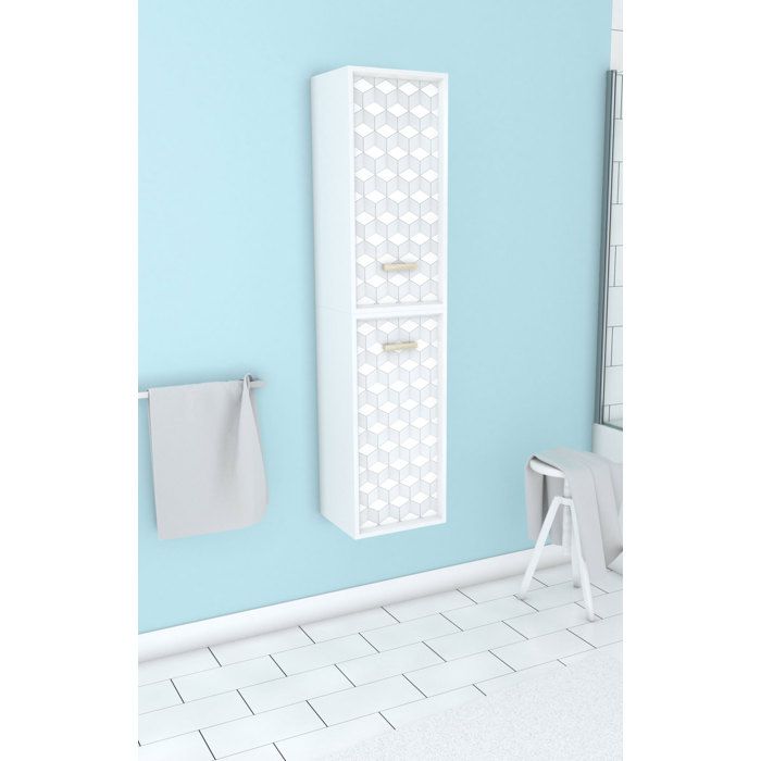 COLONNE DE SALLE DE BAIN SCANDINAVE BLANC A SUSPENDRE - H150xP25xL35cm - NORDIK TEGNINGER