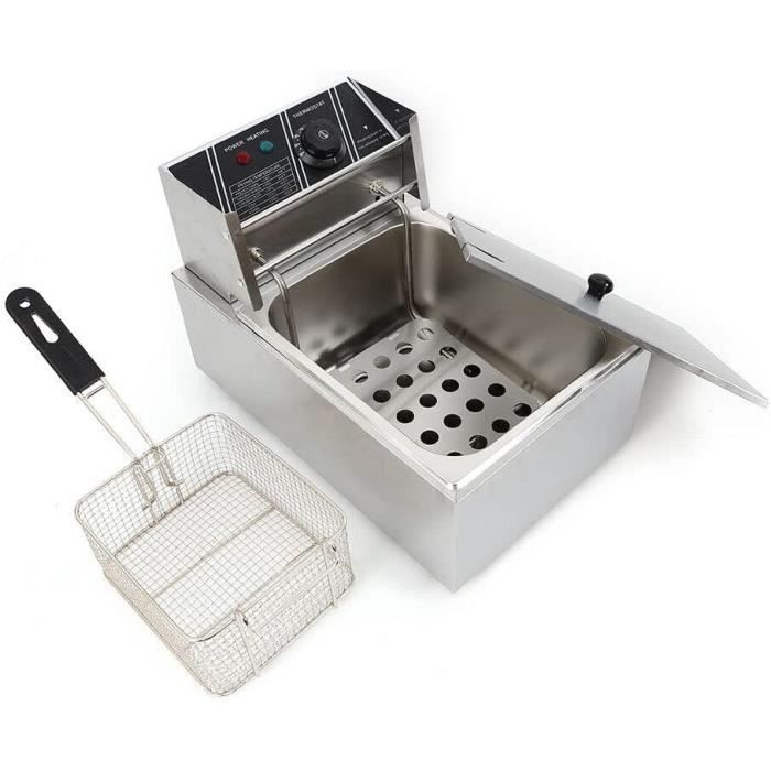 Cuisson Frites Commerciale Friteuse électrique TAIMIKO 3000W 10L - Inox Professionnel Thermostat 60-200°C Friteuse électrique 3000W