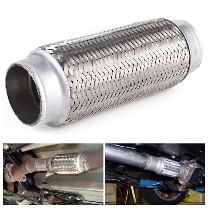 Dioche joint flexible d'échappement Tuyau flexible d'échappement en acier inoxydable Tube de réparation de moto pot 51MM*200MM