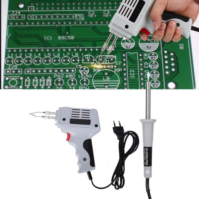 Pistolet à Souder électrique 60W Avec Alimentation Automatique D'étain - Kit Complet Avec Fil à Souder 1,0mm FLUX 2%