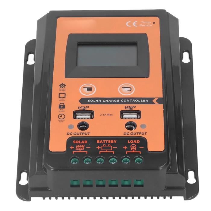 Contrôleur De Charge Solaire, 60A/50A/40A/30A/20A/10A 12V 24V ABS Contrôleur De Charge Solaire