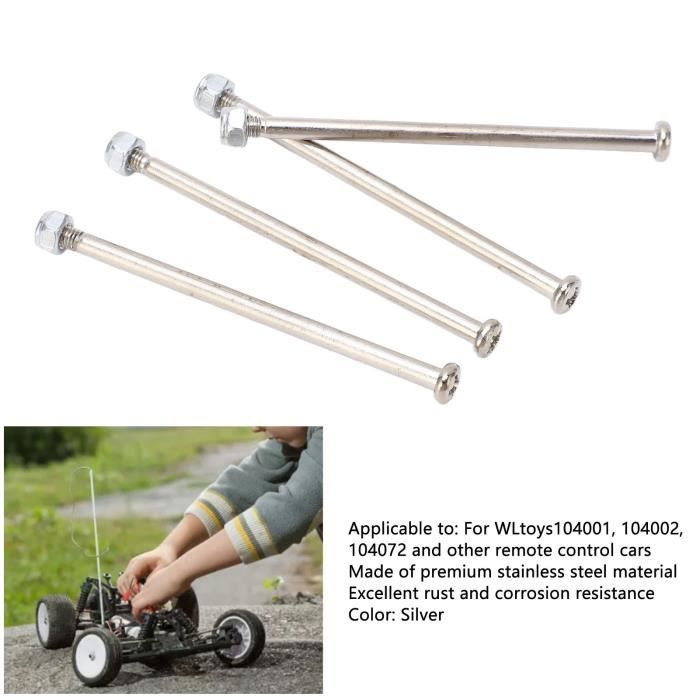 WLtoys 104001 RC Auto Schrauben Set – 4x Schrauben + Muttern, Edelstahl, M3