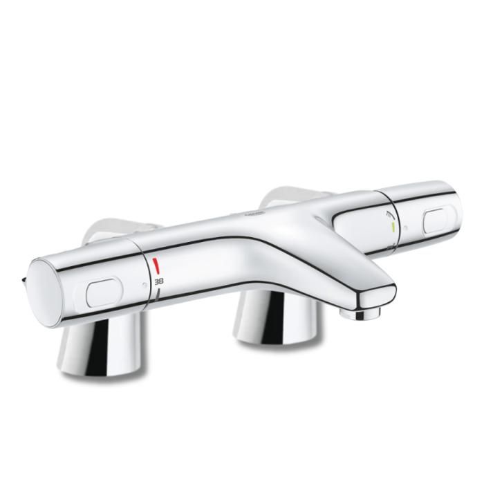 Mitigeur baignoire thermostatique GROHE Precision Trend + Colonnettes Luxe chromé