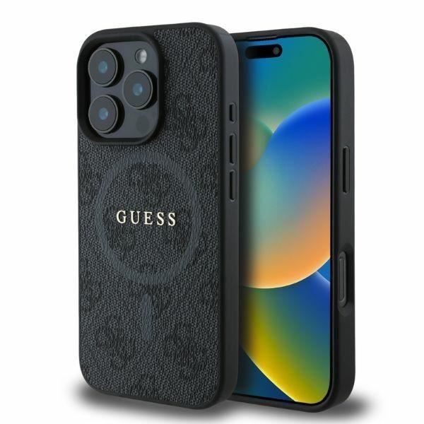 Guess Étui pour iPhone 16 Pro 6.3 noir étui rigide 4G Ring Classic Logo MagSafe - vue 2