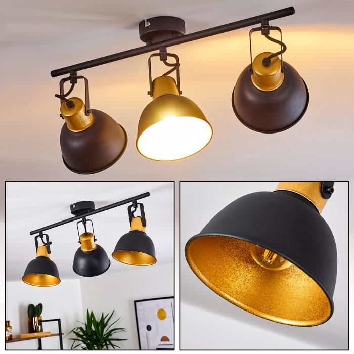 Hofstein Plafonnier Chehalis, à 8 Ampoules En Métal/verre Noir/blanc