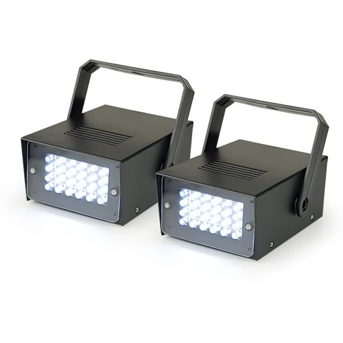HQ-Power Mini Stroboscope 24 LED Blanches – Portable Et Puissant – Fréquence Flash Réglable – Idéal Fêtes Maison, Soirées, Discothèque Ambiance (Piles AA Non Incluses)