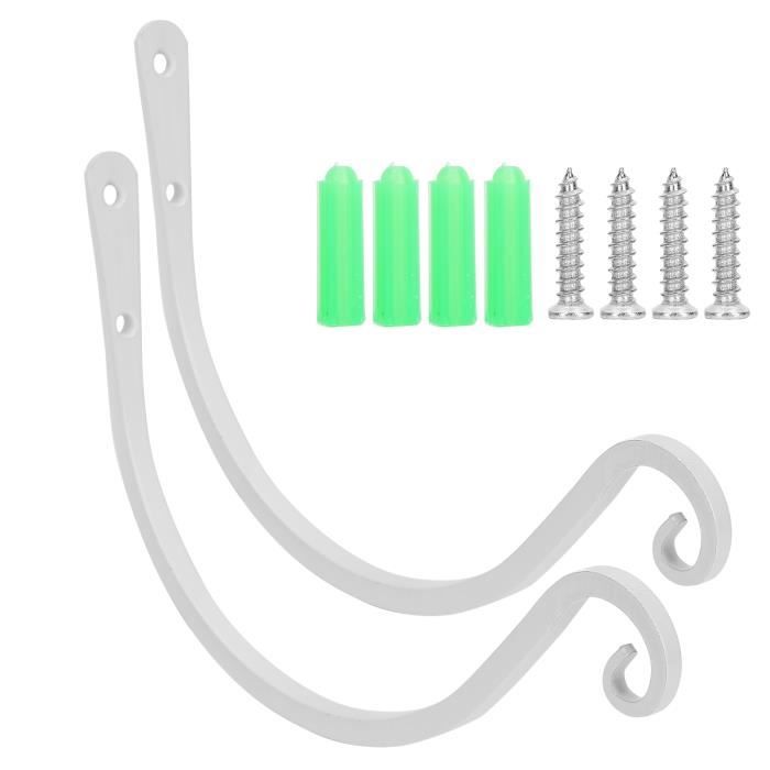Crochets Muraux Fer Forgé Noir - Support Pour Paniers, Lanternes, Plantes - Lot De 2 - Intérieur/extérieur