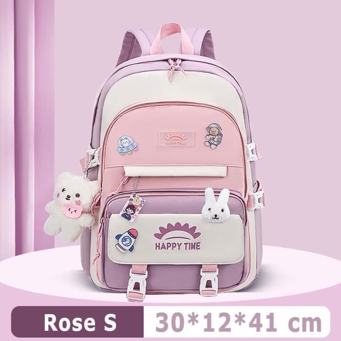 Sac à Dos Enfants Scolaire Cartable Imperméable Sac décole Primaire Collége Pour Etudiant - S - Rose