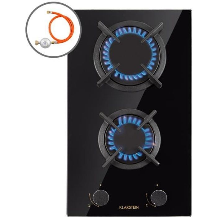 Plaque gaz 2 feux encastrable Klarstein 30 cm tables de cuisson